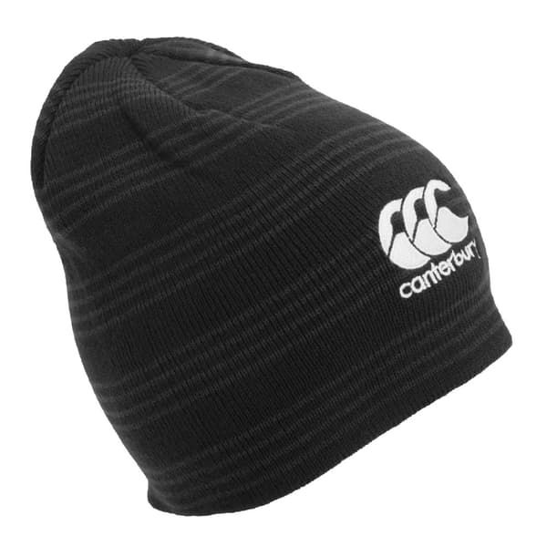 Canterbury Team Mens Winter Beanie Hat Black/White One Size