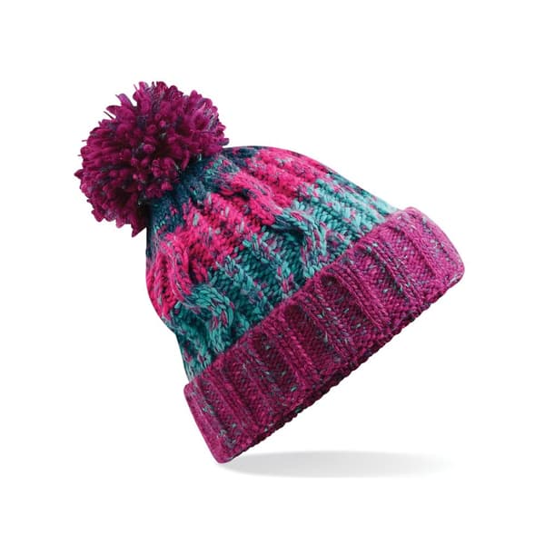 Beechfield Dame/kvinde Corkscrew Pom Pom Pom Beanie