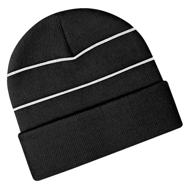 Beechfield Enhanced-viz Hi-Vis Knitted Winter Hat Black One Size