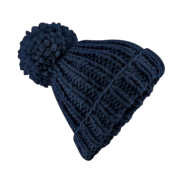 Beechfield Womens/Ladies Oversized Hand Knitted Beanie French Navy One size