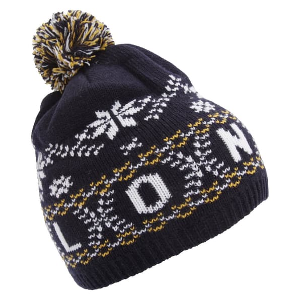 Unisex Fairisle-mönster London Winter Bobble Hat Navy One Size