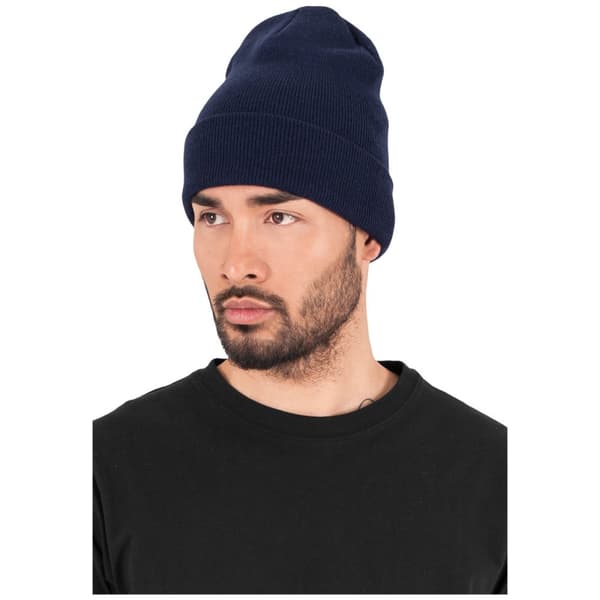 Flexfit Unisex Long Knit Beanie Navy One Size