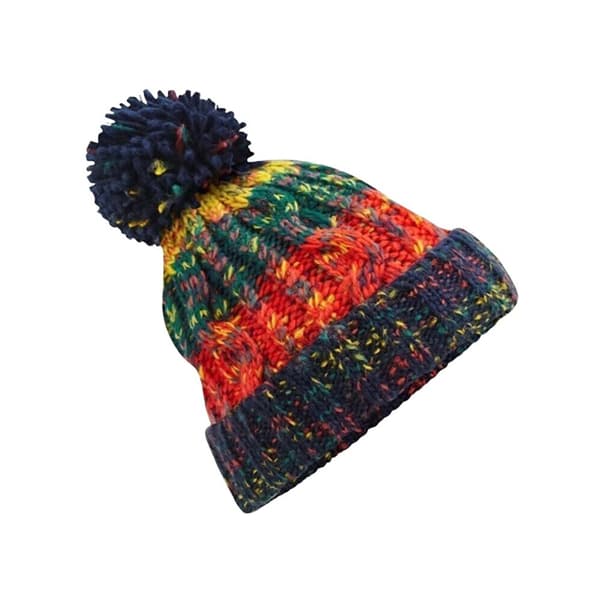Beechfield Unisex voksen korkskrue strikket Pom Pom Beanie Hat Crackling Campfire One Size