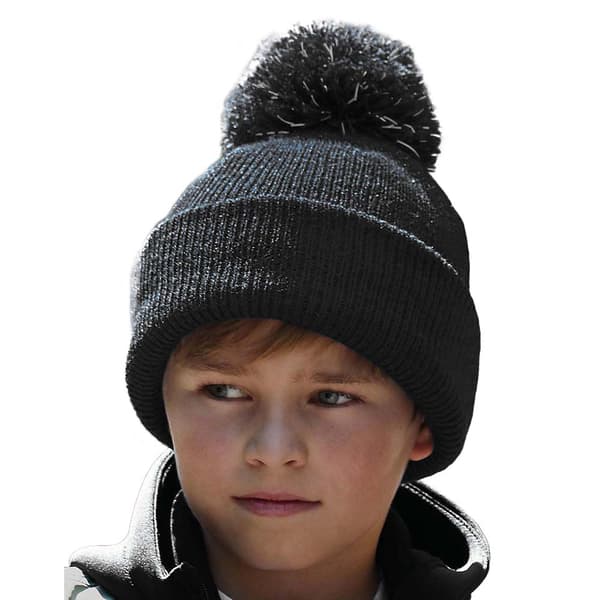 Beechfield Childrens/Kids Reflective Bobble Beanie
