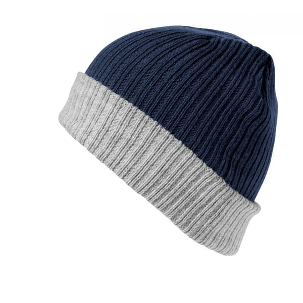 Result Vinter Essentials dobbelt lag strikket hue Navy/Grey One Size
