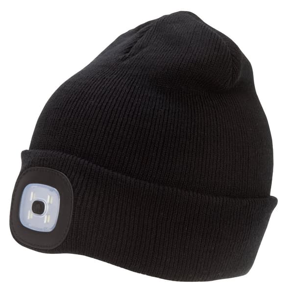 Rock Jock Unisex vuxna uppladdningsbara LED-ljus Beanie Hat Black One Size