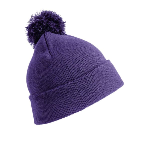 Result Womens/Ladies Winter Essentials Pom Pom Beanie Purple One Size