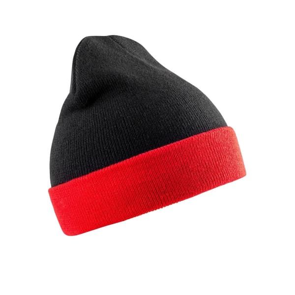 Result Genuine Recycled Black Compass Beanie Black/Red One Size
