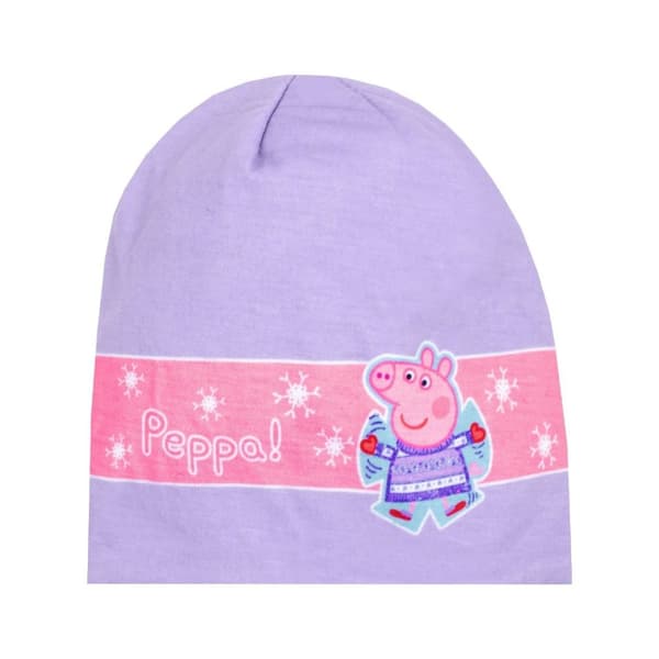 Peppa Pig Girls Woolly Winter Hat Purple/Pink Print 52cm
