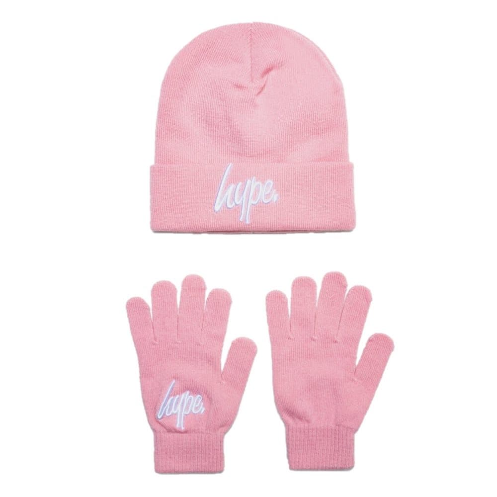Hype Unisex vuxen Script Hat och handskar Set