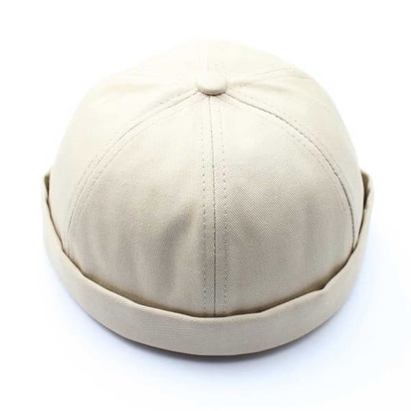 Beige Miki Hat Keps Rullad Skärm Mössa Beanie Docker Sotarmössa