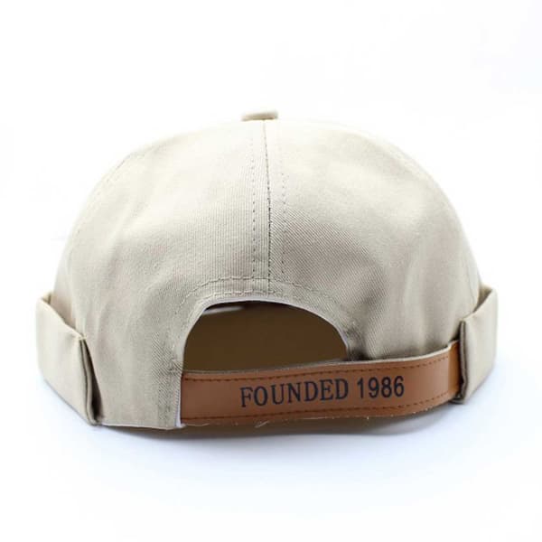 Beige Miki Hat Keps Rullad Skärm Mössa Beanie Docker Sotarmössa