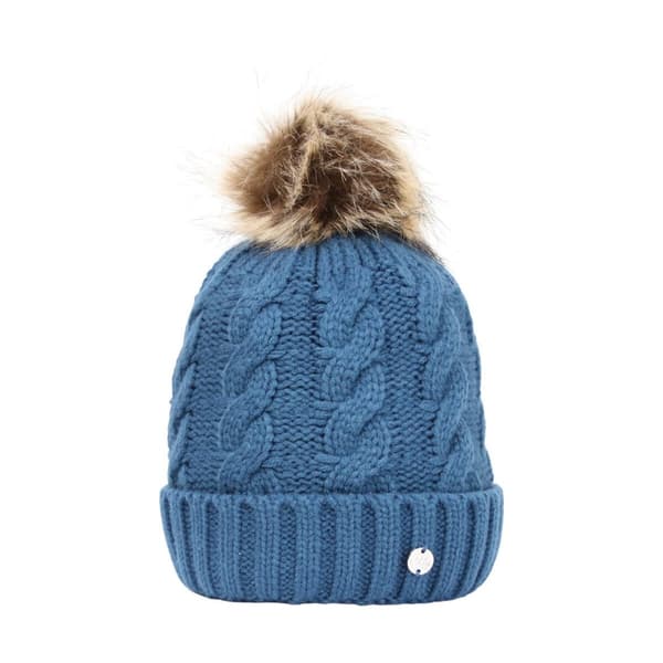 HyFASHION Unisex Adult Melrose Cable Knit Beanie Petrol Blue One Size