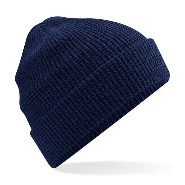 Beechfield Manschettförsedd mössa i ekologisk bomull med våfflor Oxford Navy One Size