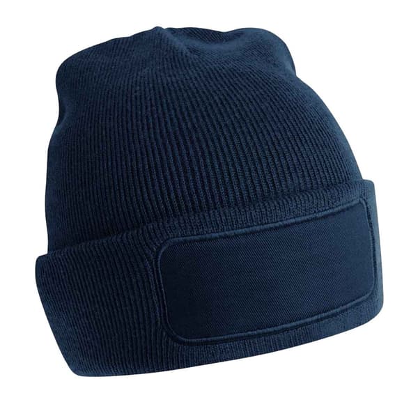 Beechfield Original Recycled Woven Patch Beanie French Navy One Size