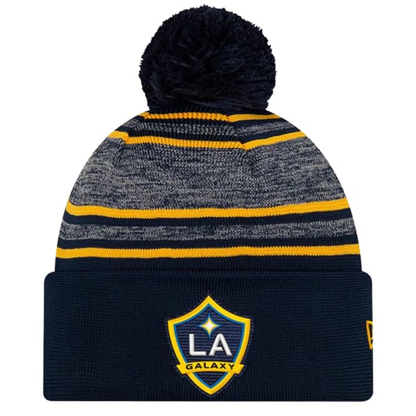 LA Galaxy MLS New Era New Era Stickad Bobble Hat Navy/Yellow One Size