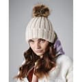 Miniatyrbilde 2 av 2: Beechfield Pom Pom Faux Fur Chunky Knit Beanie
