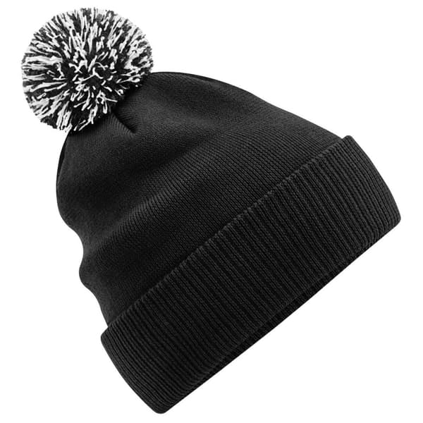 Beechfield Snowstar Two Tone Recycled Beanie Black/White One Size