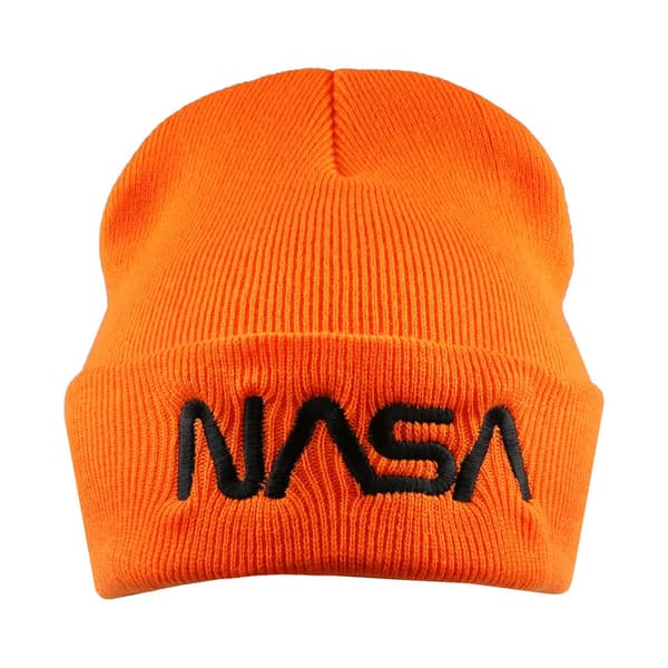NASA Mens Logo Beanie Orange One Size