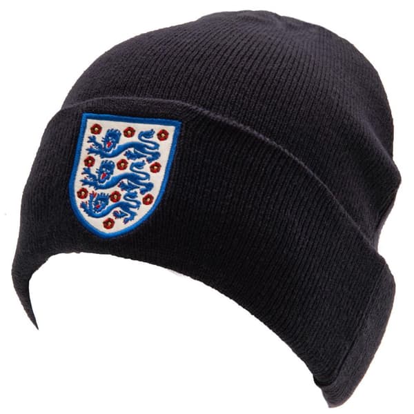 England FA Crest Turn Up Beanie Navy Blue One Size