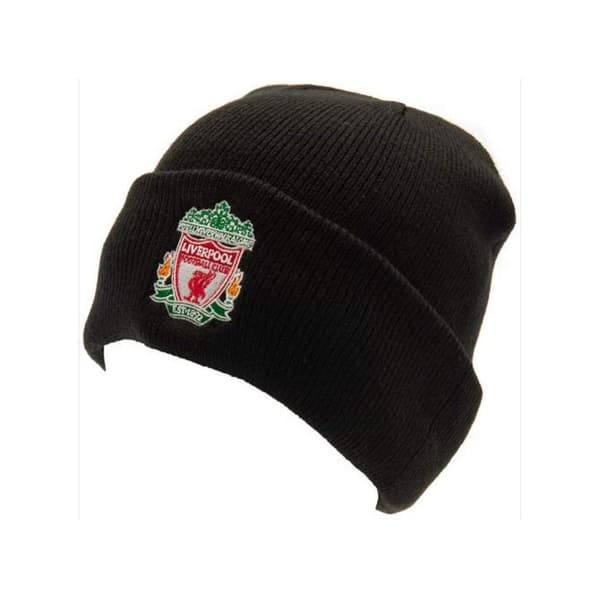 Liverpool FC Bronx Crest stickad mössa med uppslag Black/Green/Red One Size