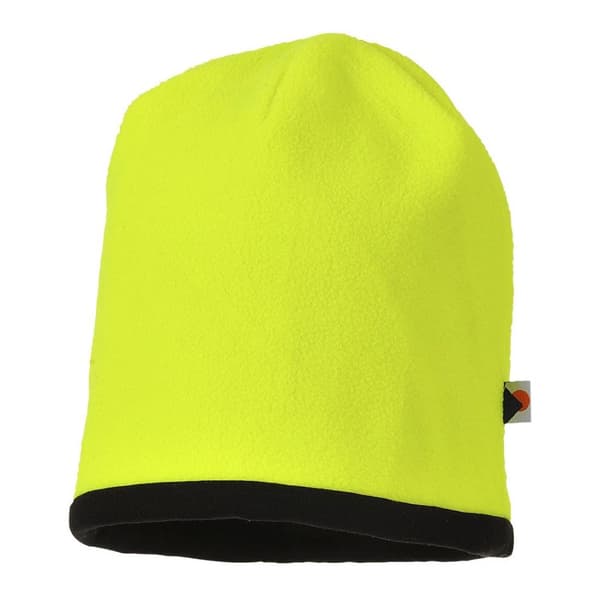 Portwest Mens Reversible Hi-Vis Beanie Yellow/Black One Size