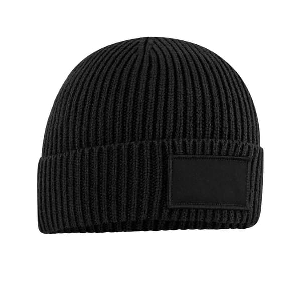 Beechfield Unisex Beanie för vuxna med patch