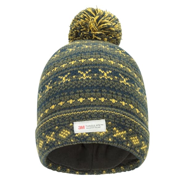 Mountain Warehouse Mens Fair Isle Thinsulate Beanie Khaki One Size