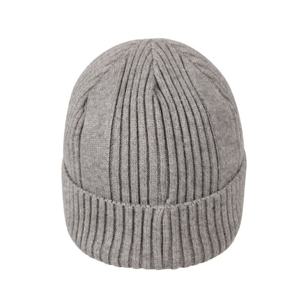 Mountain Warehouse Mens Ribbed Faux Fur Lined Beanie