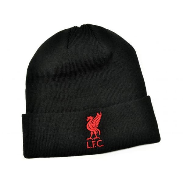 Liverpool FC Unisex vuxen Bronx Liver Bird stickad mössa med uppvikt mudd Black/Red One Size
