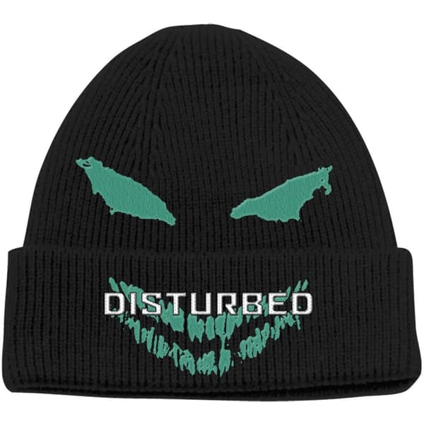 Disturbed Unisex Adult Green Face Beanie Black One Size