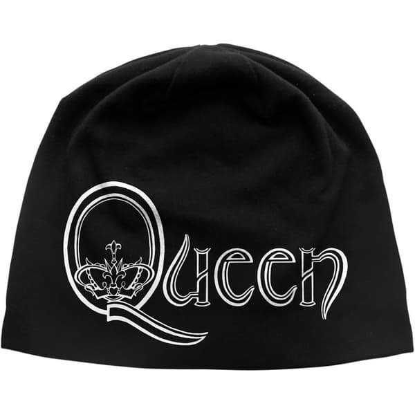 Queen Unisex Beanie med logotyp för vuxna Black One Size