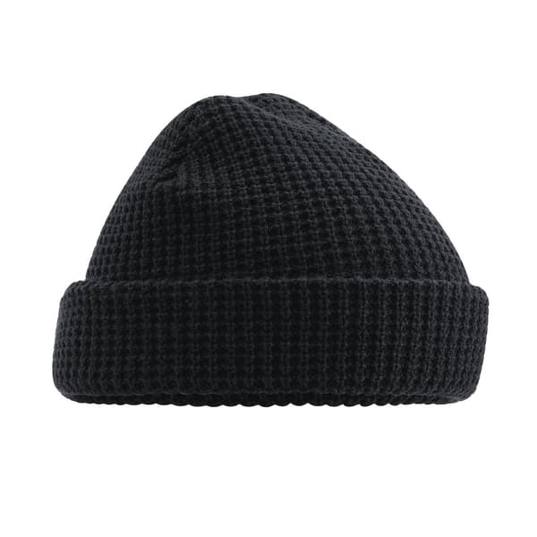 Beechfield Unisex Adult Classic Waffle Knitted Beanie Black One Size