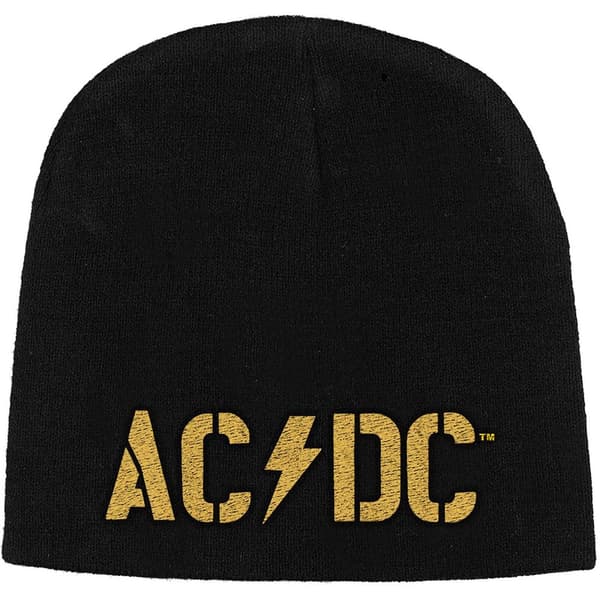 AC/DC Unisex Adult PWR-UP Logo Beanie Black/Gold One Size