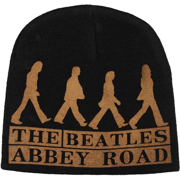 The Beatles Unisex Adult Abbey Road Back Print Beanie Black/Cream One Size