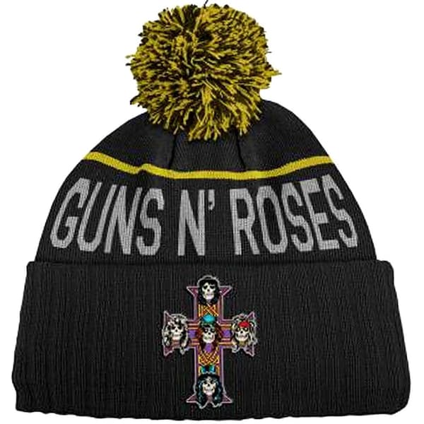 Guns N Roses Unisex vuxen Cross Bobble mössa Black/Yellow One Size