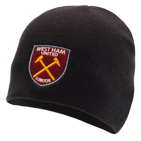 West Ham United FC Unisex Adult Crest Beanie Navy/Maroon One Size
