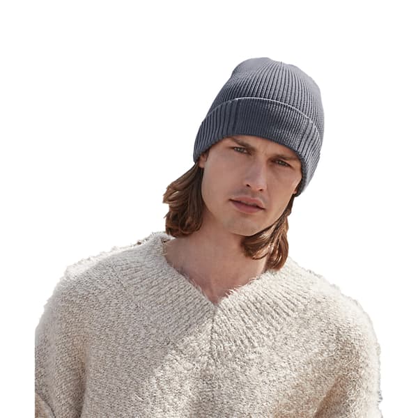Beechfield Unisex Adult Organic Cotton Engineered Patch Beanie