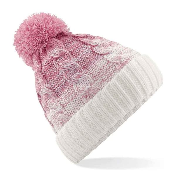 Beechfield Unisex vuxen Ombre Pom Pom mössa Dusty Pink/Off White One Size