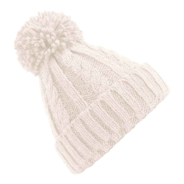 Beechfield Unisex Adult Melange Cable Knit Beanie Oatmeal One Size