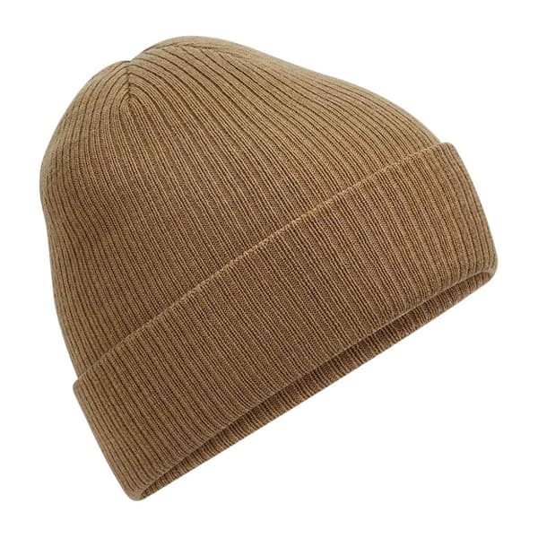 Beechfield Unisex vuxen ribbad polylana mössa Biscuit One Size
