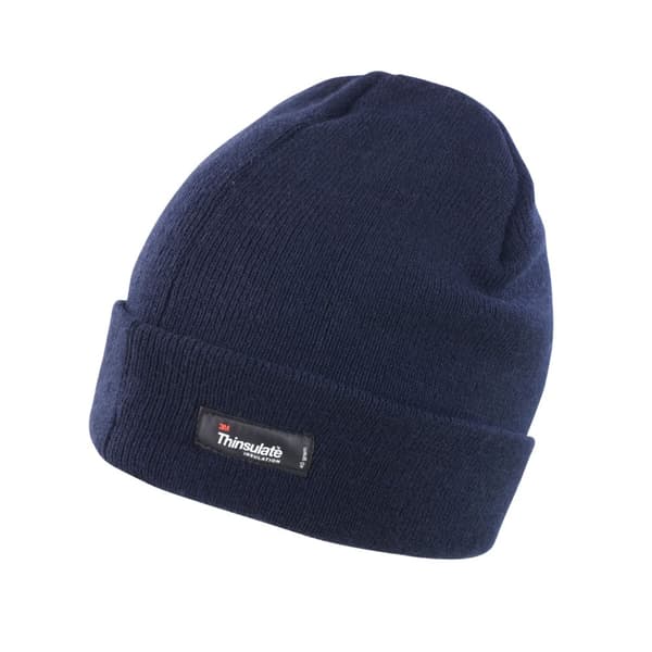 Result Winter Essentials Unisex vuxen ribbad Thinsulate lättviktsmössa Navy One Size