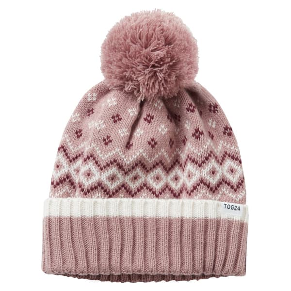TOG24 Unisex Adult Cawley Knitted Beanie Faded Pink One Size
