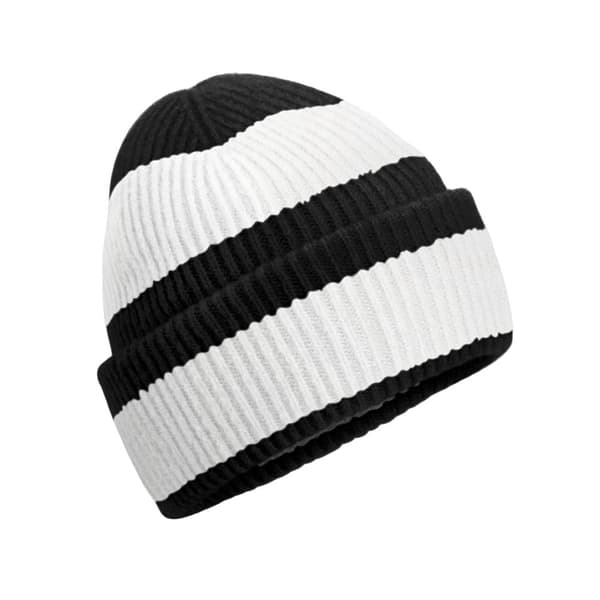 Beechfield Unisex Adult Colour Block Beanie Black/Soft White One Size