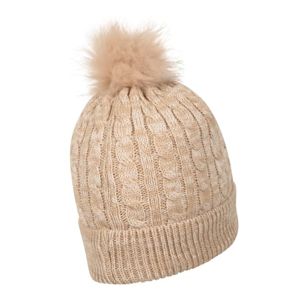 Mountain Warehouse Womens/Ladies Pom Pom Faux Fur Lined Beanie
