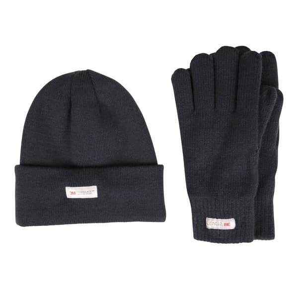 Mountain Warehouse Mens Thinsulate Fleece Beanie & Gloves Set Navy S-M