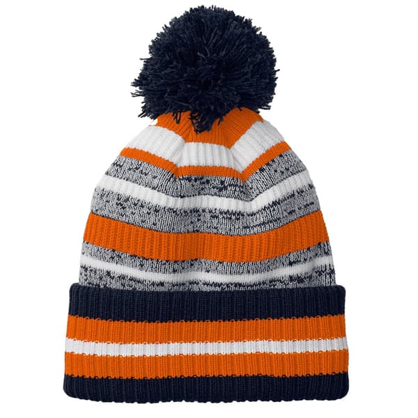 Beechfield Unisex Adult Striped Beanie French Navy/Orange/White One Size