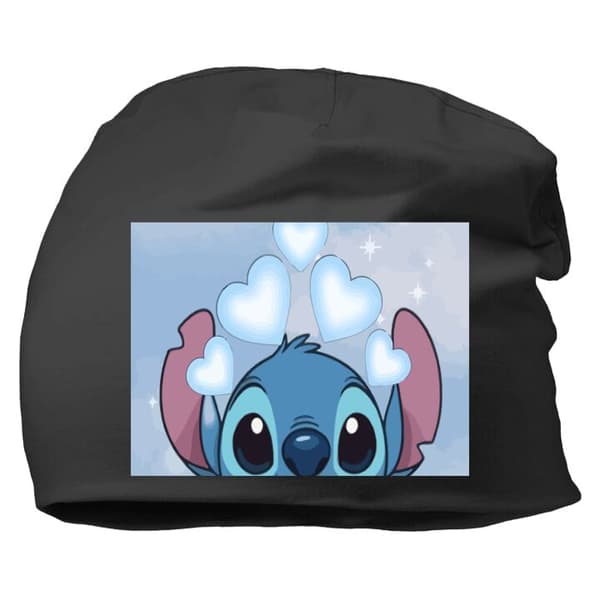 Beanie för Vuxen | Klassisk Mössa i Mjukt Material Stitch Hoppande Glädje – Rolig Design för Present