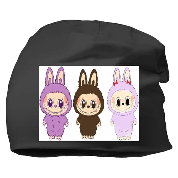 Beanie til Voksen | Klassisk Hue i Blødt Materiale Labubu Pink Sort One-size