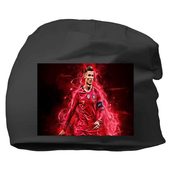 Beanie for Voksen | Klassisk Lue i Mykt Materiale Ronaldo Skills - CR7 Design for Ekte Supportere Svart One-size